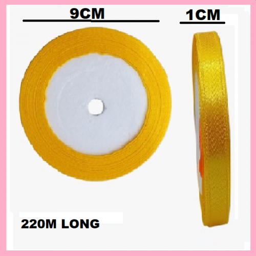 RIBBON SATIN YELLOW 1CM*220M RIBBON SATIN YELLOW 1CM*220M